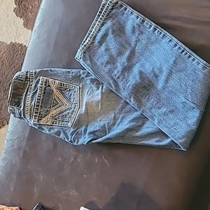 Mens' Rock & Roll Denim Pistol Straight Jeans Size 29x36